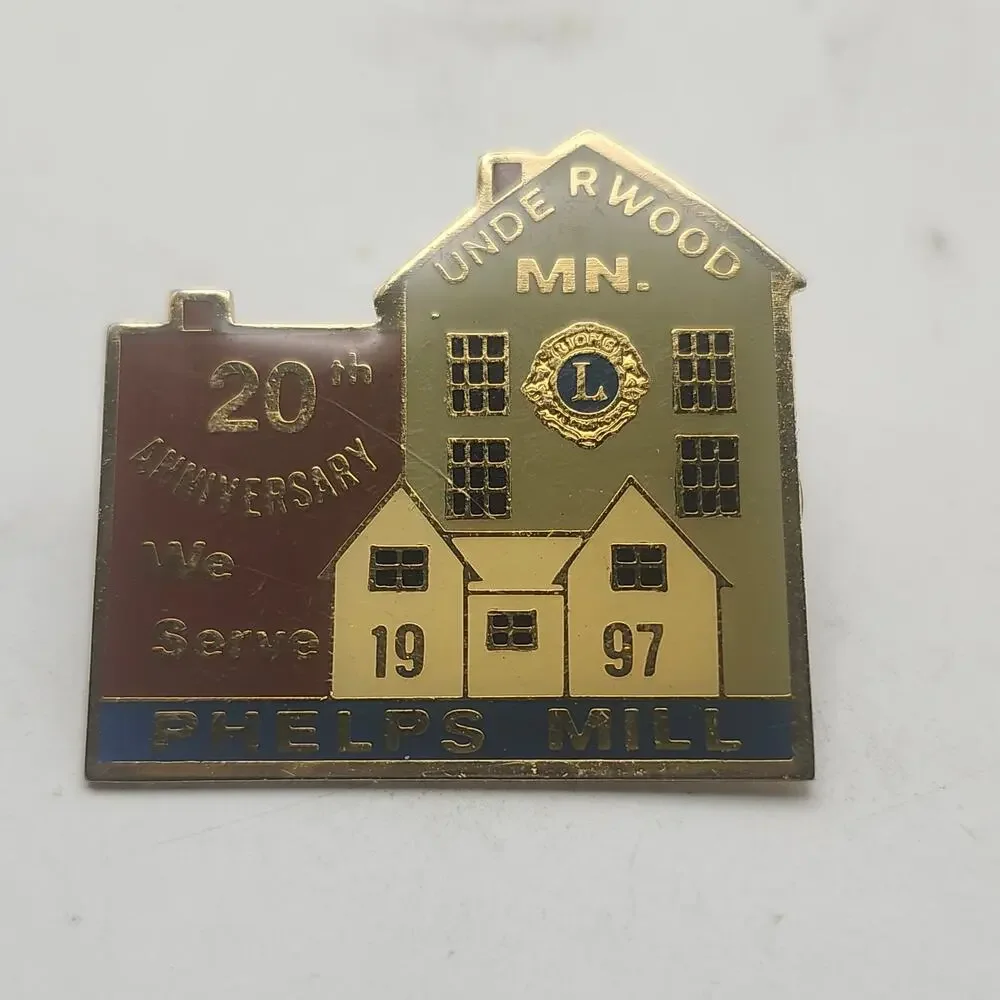 Vintage 1997 Lions Club Underwood Minnesota Phelps Mill 20th Anniversary Pin
